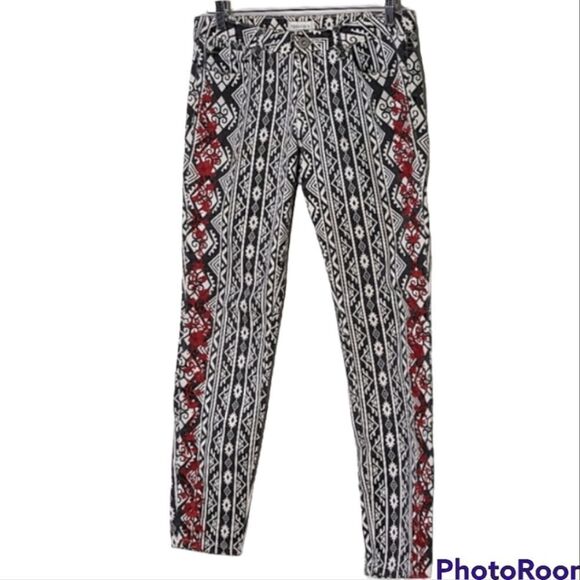 Vintage Forever 21 Stretch Low Rise Rare  Embroidered Southwest Jeans size 27 - Picture 1 of 11